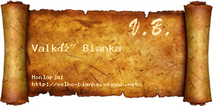 Valkó Bianka névjegykártya